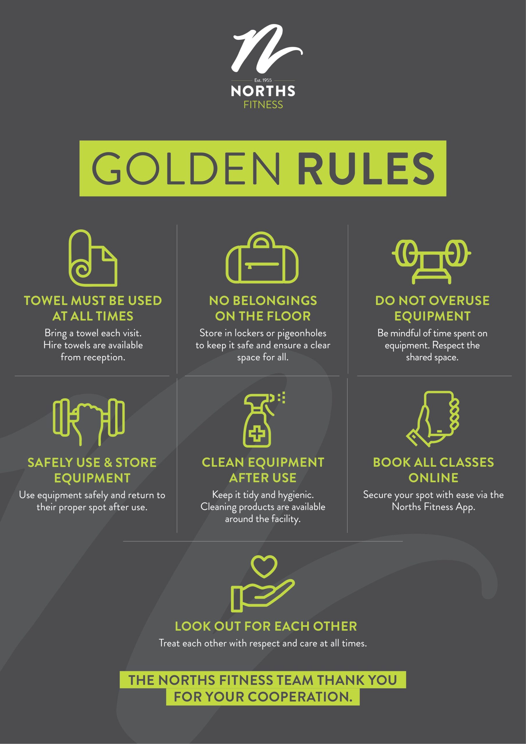 Norths Fitness Golden Rules